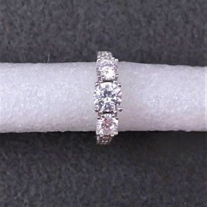 Brand New Beautiful White Gold Filled** 3 Zircon Stones Ring - Size 8